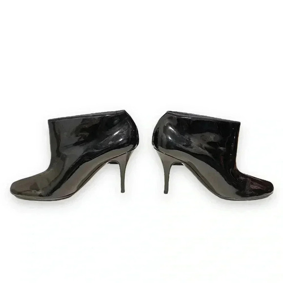 Stella McCartney Black Patent Leather Chic Stiletto Ankle Booties Size 36.5 - Picture 3 of 10